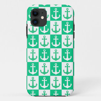 Gecontroleerd scheepsankerpatroon - Ocean Green Case-Mate iPhone Case