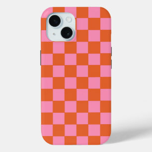 Gecontroleerd Sinaasappel en roze iPhone 15 Case