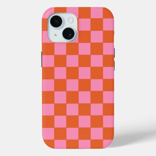 Gecontroleerd Sinaasappel en roze Case-Mate iPhone Case (Achterkant)