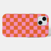 Gecontroleerd Sinaasappel en roze Case-Mate iPhone Case (Achterkant (horizontaal))