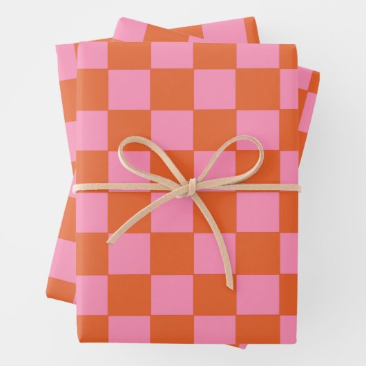 Gecontroleerd Sinaasappel en roze Inpakpapier Vel (In situ)