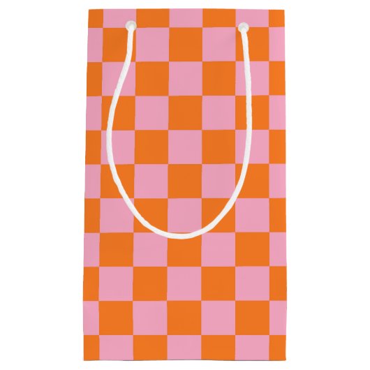 Gecontroleerd Sinaasappel en roze Klein Cadeauzakje (Voorkant)