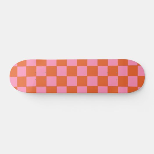 Gecontroleerd Sinaasappel en roze Persoonlijk Skateboard (Horizontaal)