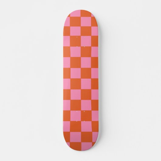 Gecontroleerd Sinaasappel en roze Persoonlijk Skateboard (Voorkant)