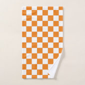 Gecontroleerd Sinaasappel en wit Bad Handdoek (Handdoek)