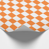 Gecontroleerd Sinaasappel en wit Cadeaupapier (Hoek)