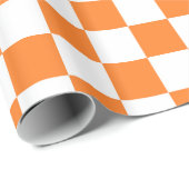 Gecontroleerd Sinaasappel en wit Cadeaupapier (Rol Hoek)