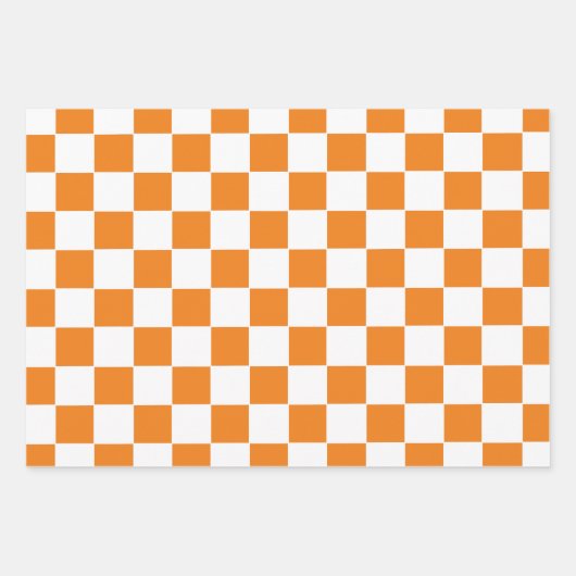 Gecontroleerd Sinaasappel en wit Inpakpapier Vel (Voorkant 2)