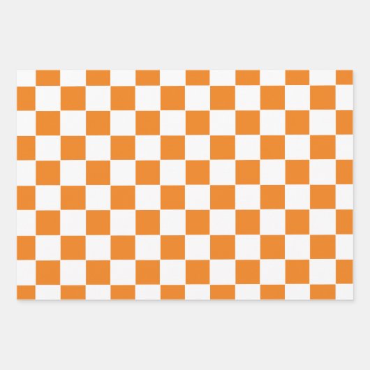 Gecontroleerd Sinaasappel en wit Inpakpapier Vel (Voorkant)