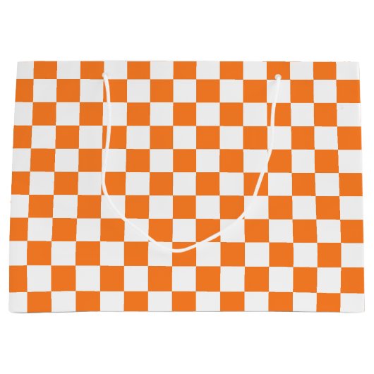 Gecontroleerd Sinaasappel en wit Large Cadeautasje (Voorkant)