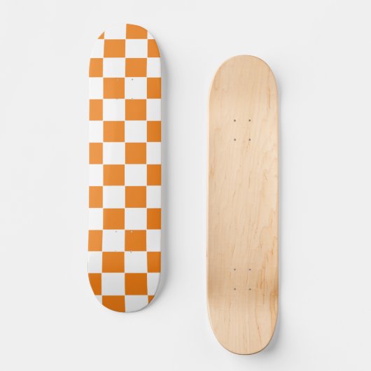 Gecontroleerd Sinaasappel en wit Persoonlijk Skateboard (Voorkant)