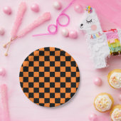 Gecontroleerd Sinaasappel en zwart Papieren Bordje (Feest)