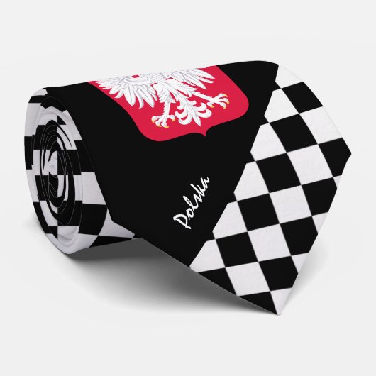Gecontroleerd Stropdas Polen, mode Poolse vlag (Opgerold)