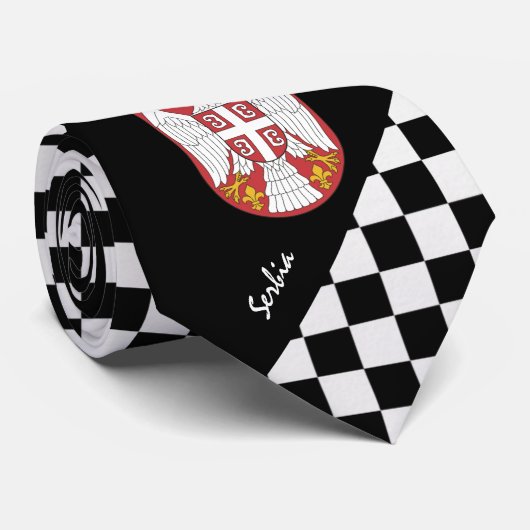 Gecontroleerd Stropdas Servië, mode onder Servisch (Opgerold)