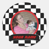 Gecontroleerd vierkant ronde sticker (Voorkant)