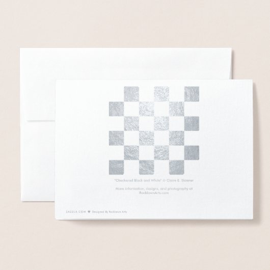 Gecontroleerd wit en zilver folie kaarten (Met envelop)