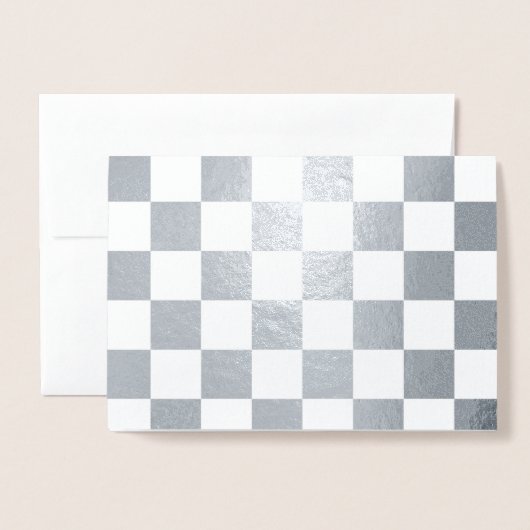 Gecontroleerd wit en zilver folie kaarten (Voorkant met envelop)