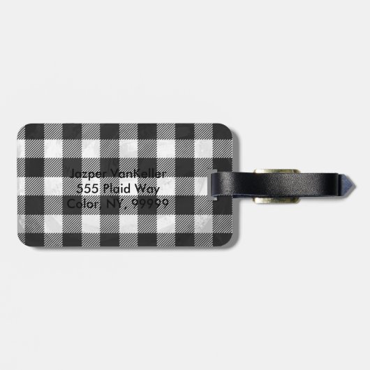 Gecontroleerd, zwart en wit bagagelabel (Achterkant horizontaal)