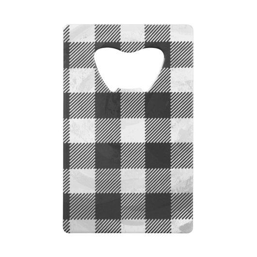 Gecontroleerd, zwart en wit creditkaart flessenopener (Voorkant)