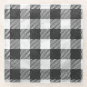 Gecontroleerd, zwart en wit glazen onderzetter (Voorkant)