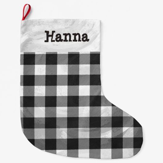 Gecontroleerd, zwart en wit grote kerstsok (Voorkant)
