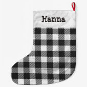 Gecontroleerd, zwart en wit grote kerstsok (Achterkant)