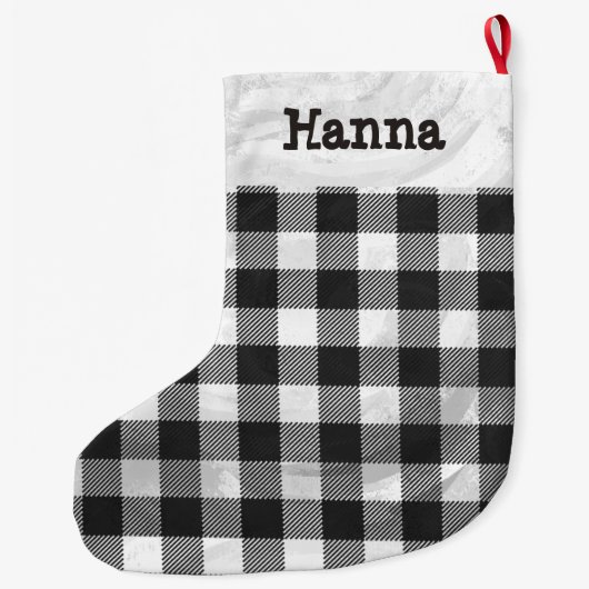 Gecontroleerd, zwart en wit grote kerstsok (Achterkant)