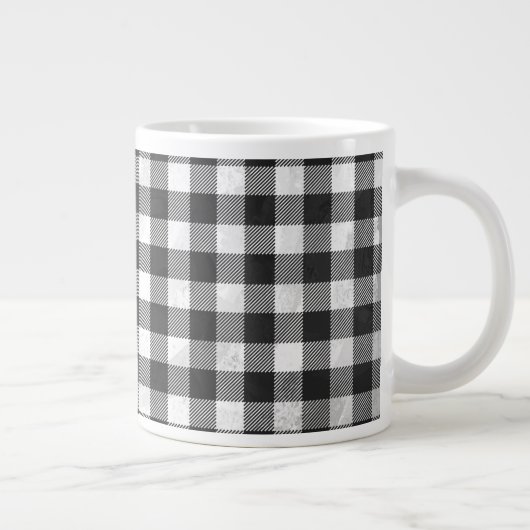 Gecontroleerd, zwart en wit grote koffiekop (Rechts)