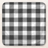 Gecontroleerd, zwart en wit kartonnen onderzetters (Voorkant)