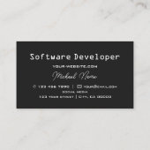 Gecontroleerd zwart en wit stijlvol donkergrijs mo visitekaartje (Achterkant)