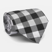 Gecontroleerd, zwart en wit stropdas (Opgerold)