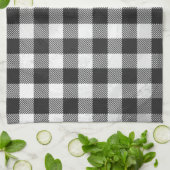 Gecontroleerd, zwart en wit theedoek (Gevouwen)