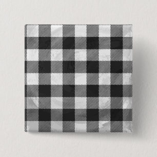 Gecontroleerd, zwart en wit vierkante button 5,1 cm