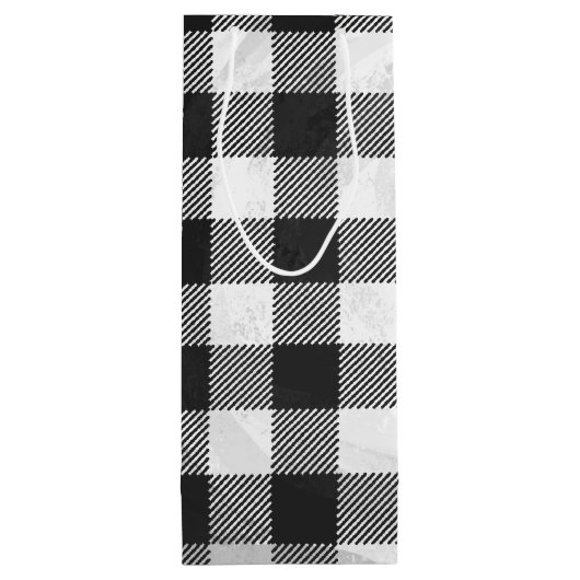 Gecontroleerd, zwart en wit wijn cadeautas (Achterkant)