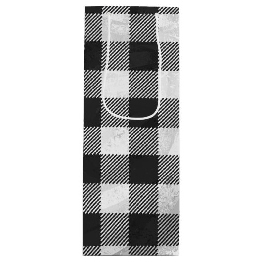 Gecontroleerd, zwart en wit wijn cadeautas (Voorkant)