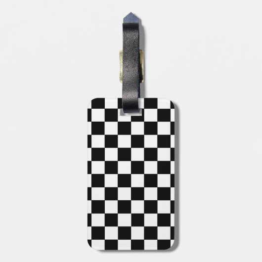 Gecontroleerd zwart-wit bagagelabel (Achterkant verticaal)