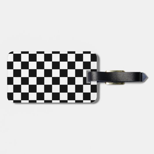 Gecontroleerd zwart-wit bagagelabel (Achterkant horizontaal)