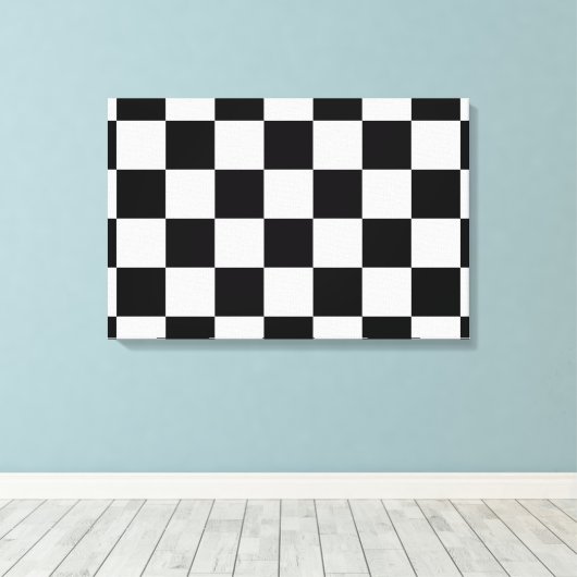 Gecontroleerd zwart-wit canvas afdruk (Insitu (Houten vloer))