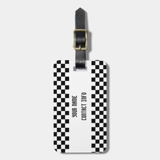 Gecontroleerd zwart-wit, eenvoudig te bewaren Baga Bagagelabel (Voorkant verticaal)