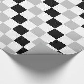 Gecontroleerd zwart, wit en grijs cadeaupapier (Hoek)