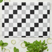 Gecontroleerd zwart, wit en grijs theedoek (Gevouwen)