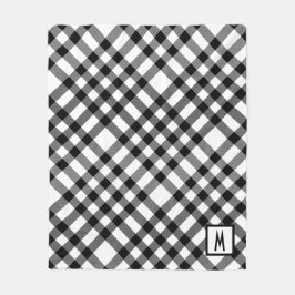 Gecontroleerd zwart-wit fleece deken