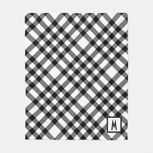 Gecontroleerd zwart-wit fleece deken (Voorkant)