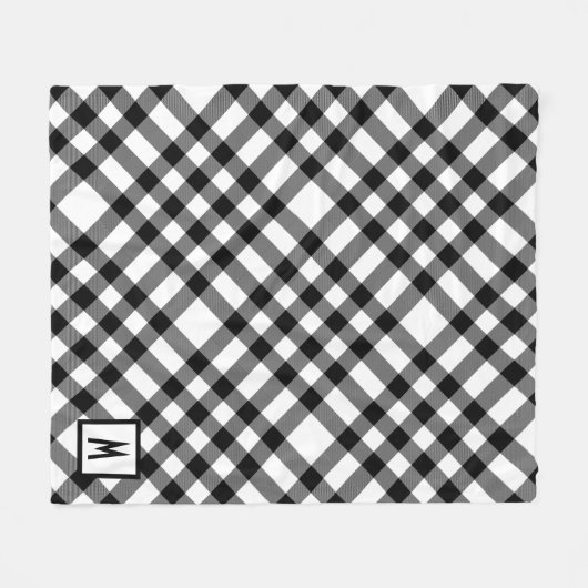 Gecontroleerd zwart-wit fleece deken (Voorkant (Horizontaal))