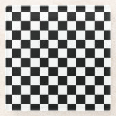 Gecontroleerd zwart-wit glazen onderzetter (Voorkant)