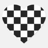 Gecontroleerd zwart-wit hart sticker (Voorkant)