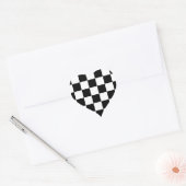 Gecontroleerd zwart-wit hart sticker (Envelop)
