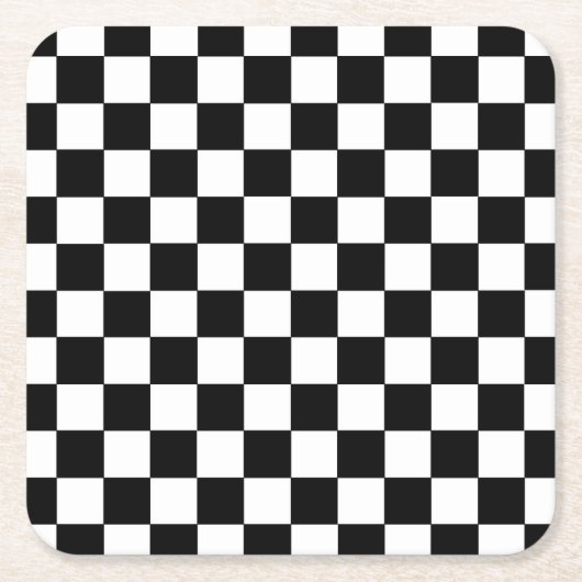 Gecontroleerd zwart-wit kartonnen onderzetters (Voorkant)