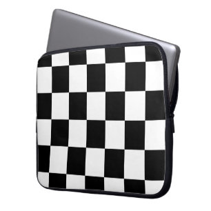 Gecontroleerd zwart-wit laptop sleeve