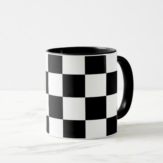 Gecontroleerd zwart-wit mok (Voorkant rechts)